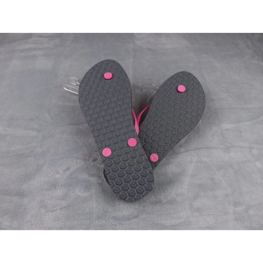 Flip‎ Flops/Sandals New Women's Size 9-10 Flamingos Black/Gray/Pinks Fun Novelty